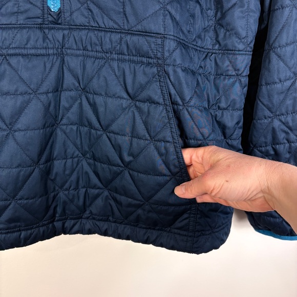 LL Bean Blue Katahdin Insulated Pullover Half Zip Quilted Hooded Jacket - Picture 4 of 7